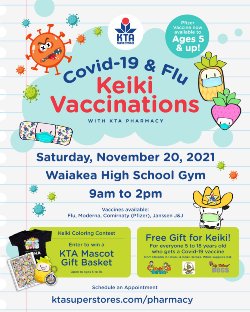 COVID-19 & Flu Keiki Vaccination Clinic - November 20